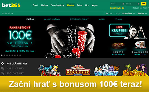 Začni hrať s bonusom 100€ teraz!