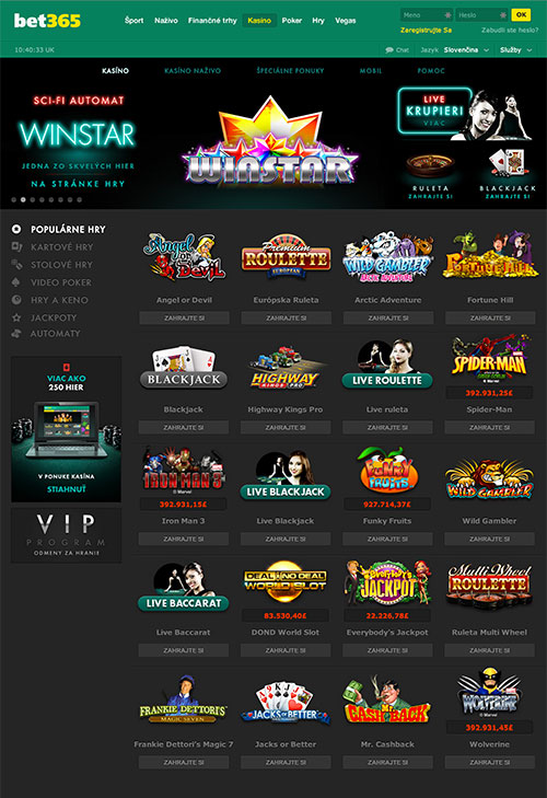 Klikni tu a prejdi na casino Bet365